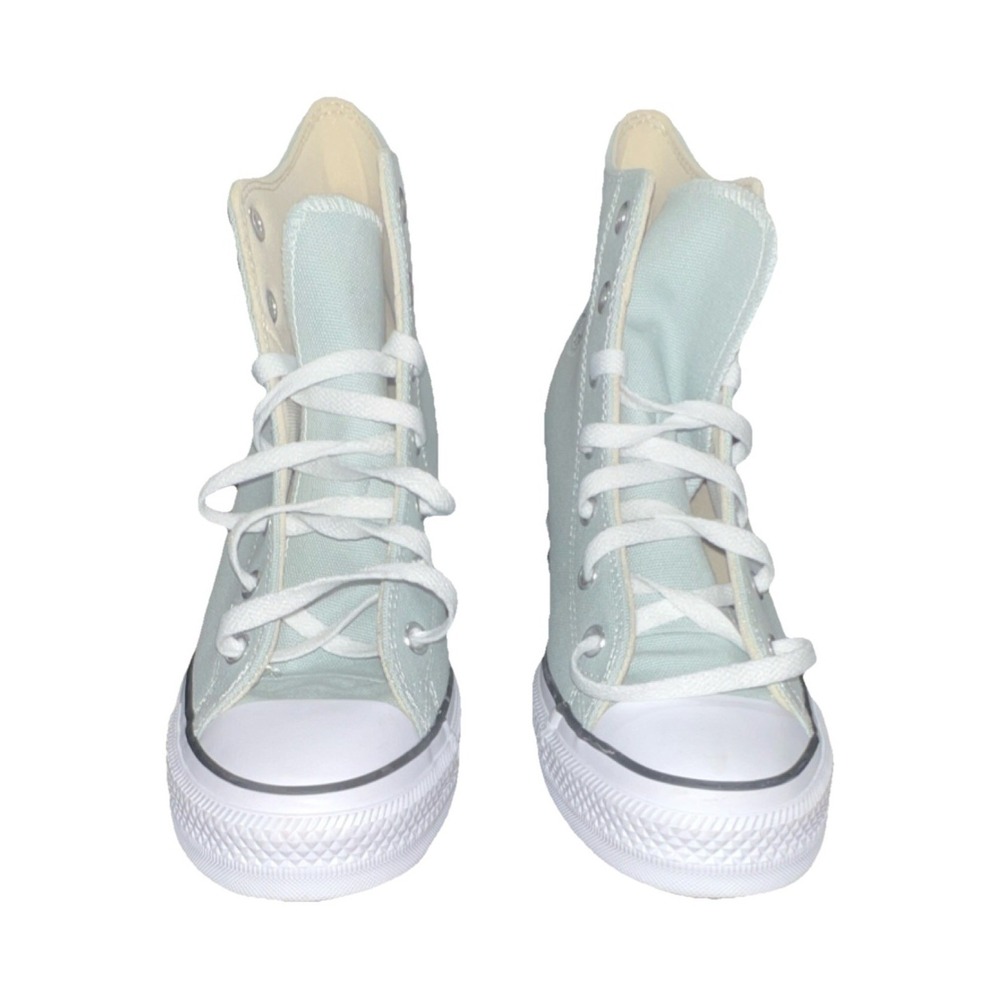 10N19 /Converse Women's High Top Sneakers Light Blue/White LacUpTextile Size10.5